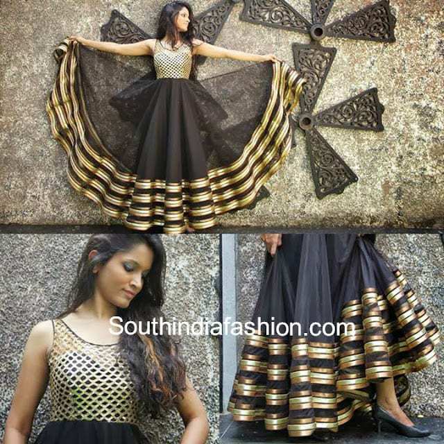 designer black anarkali