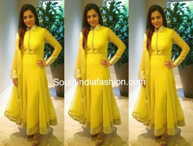 yellow floor length anarkali