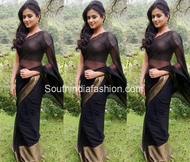 celebrity black saree