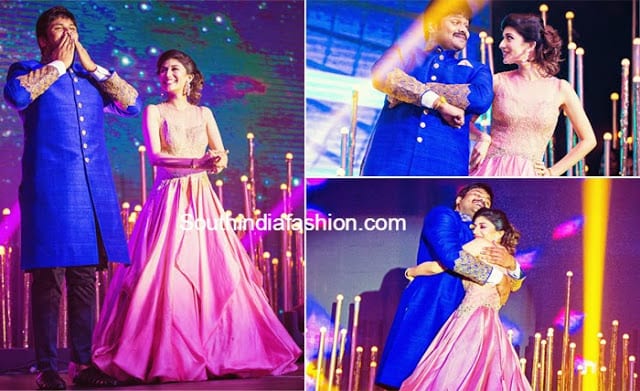 manoj and pranathi dancing at sangeeth