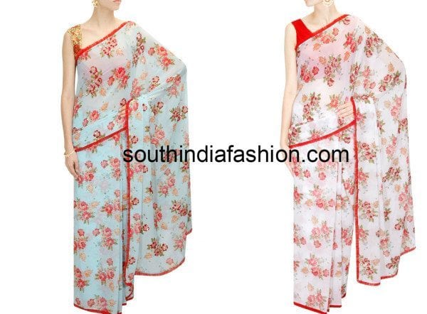 floral print sarees by seemakhan