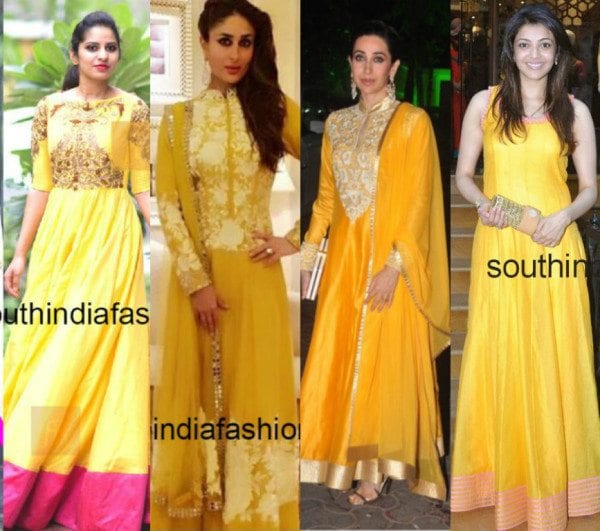 Yellow Floor Length Anarkalis