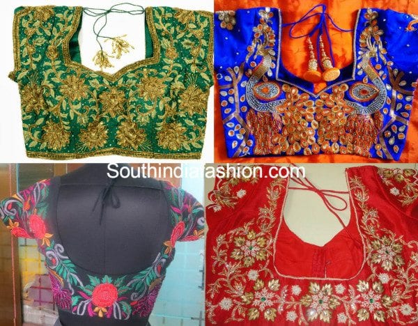 thread work blouses floral