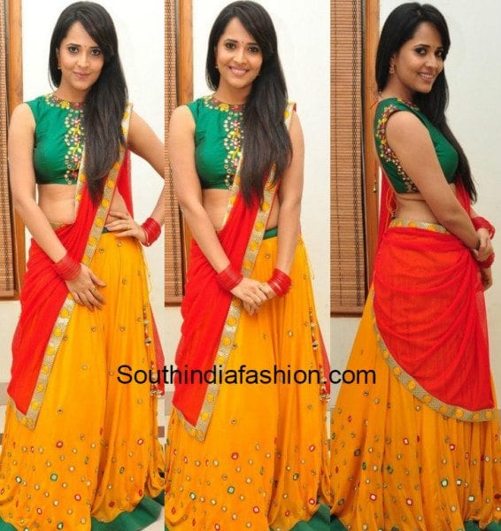 Anasuya Bharadwaj in a half saree