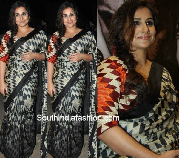 Vidya Balan in a traditional saree at Piyush Jha's book launch