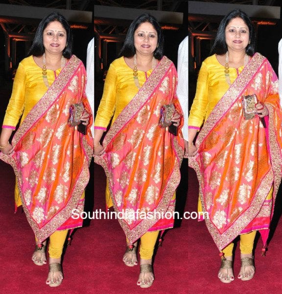 Jayasudha in a salwar suit at Pearl V Potluris half saree function