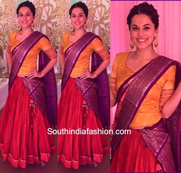 Tapsee in Gaurang half saree