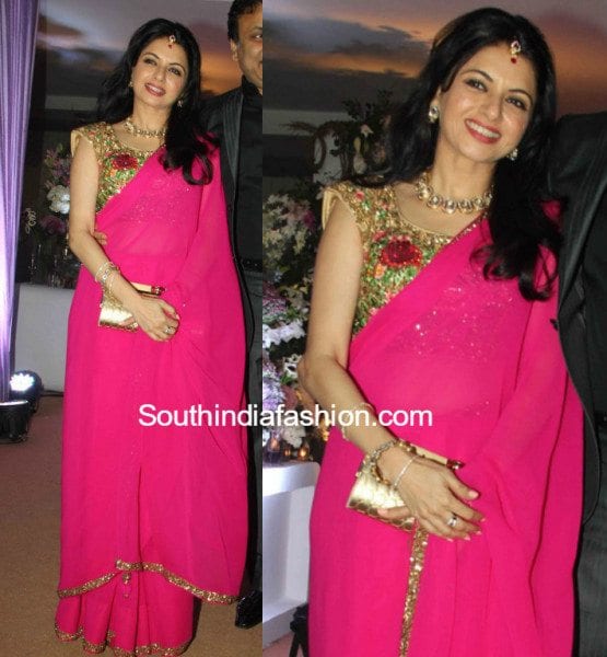 bhagyashree_pink_saree_designer_blouse