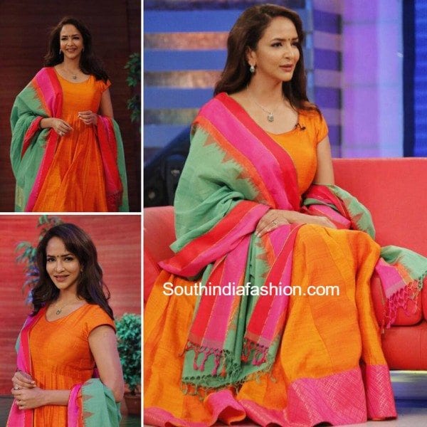 lakshmi_manchu_memusaitham_bhargavi_kunam_orange_anarkali