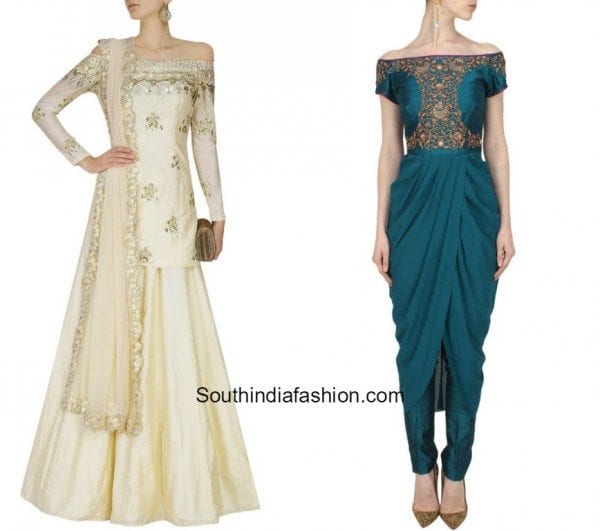 Off Shoulder Indo Western Outfits