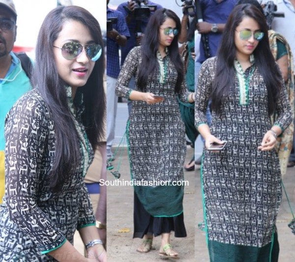 trisha_krishnan_long_kurta_palazzos