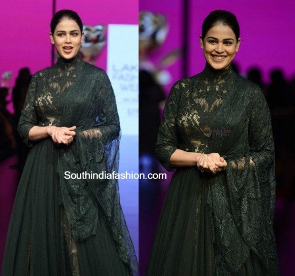 genelia_ramp_walk_shantanu_nikhil_green_gown_lfw_2016