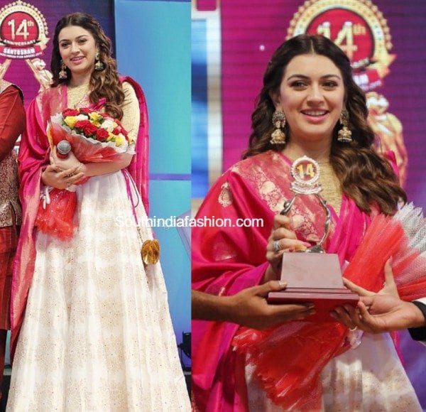 hansika_shravan_kumar_lehenga_santosham_awards