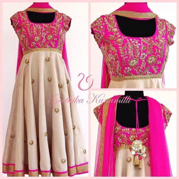 designer anarkali by geethika kanumilli