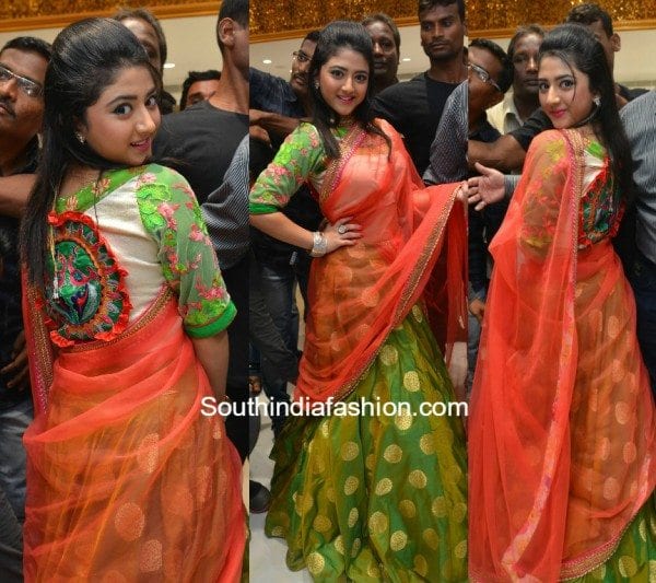 shriya_sharma_half_saree_kalamandir_store_launch