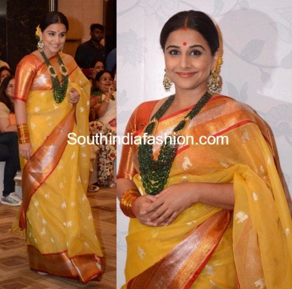 vidyabalan_shringar_fashion_show_gaurang_shah_yellow_kanjeevaram_saree