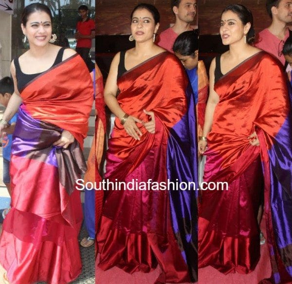 kajol_saree_durga_pooja_2016