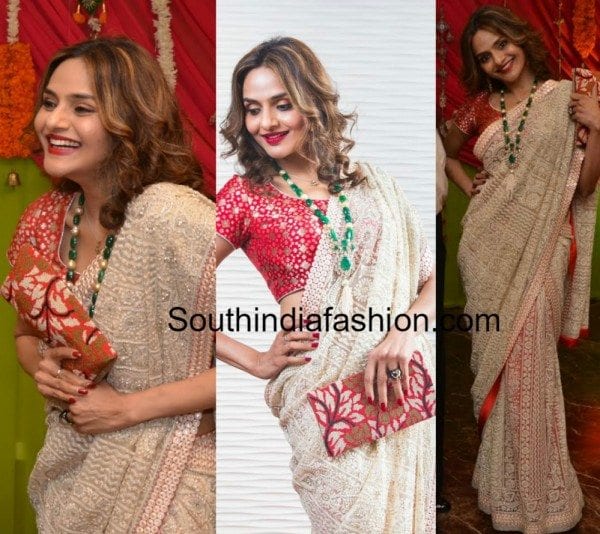 madhoo_shah_madhubala_white_saree