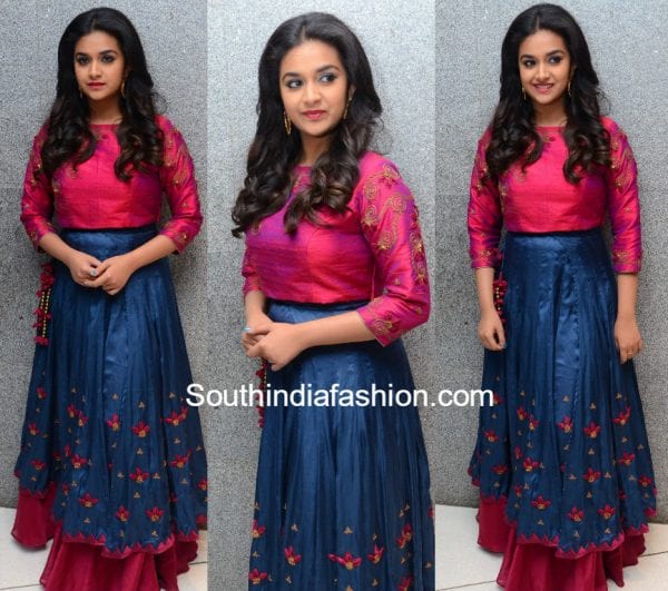 keerthy-suresh-long-skirt-crop-top-remo-success-meet