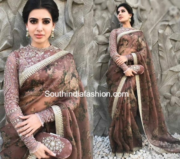 samantha-prabhu-sabyasachi-saree-akhil-engagement