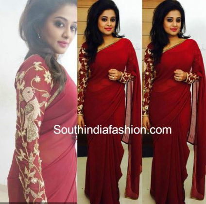 Ideas To Transform Plain Saree With Floral Blouses – South India Fashion