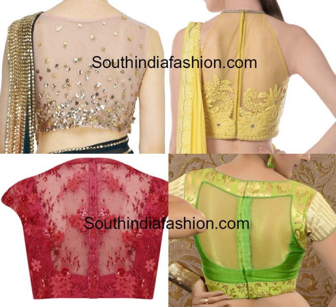 net blouse design back side image