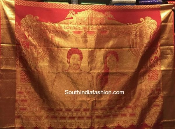 kanjeevaram-saree-with-bride-and-groom