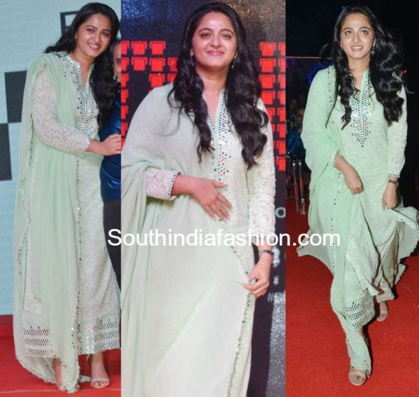 anushka-shetty-mint-green-palazzo-suit-showtime-audio-launch