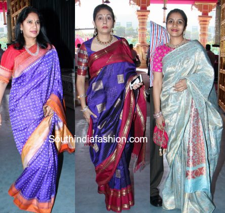 Guests Silk Saree Styles at GV Keshav Reddy and Veena's Wedding – South ...