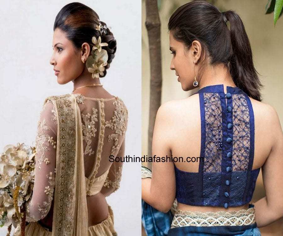 modern saree blouse design