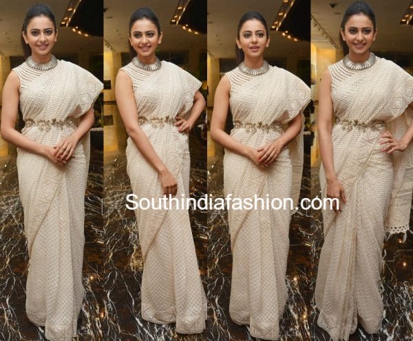 rakul-preet-singh-saree-tarun-tahiliani-winner-pre-release-event