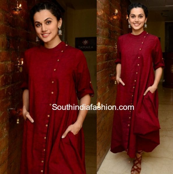 tapsee-pannu-red-button-kurta