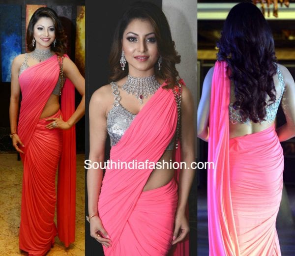 urvashi-rautela-peacch-saree