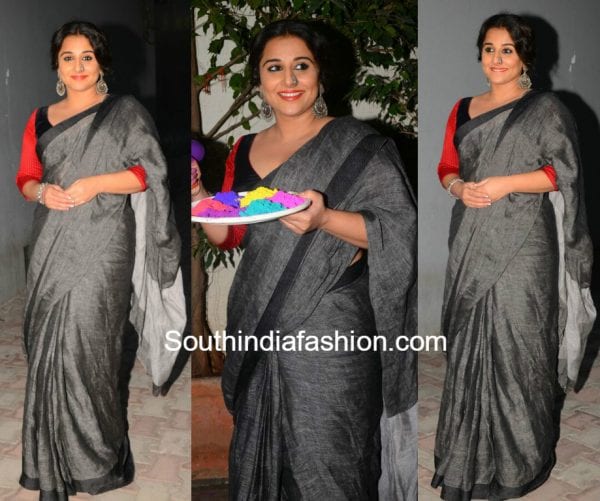 vidya-balan-grey-saree-holi-anavila