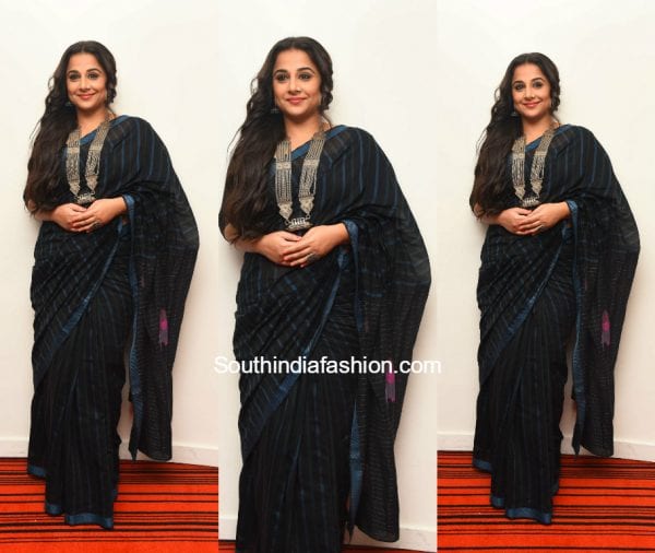 Vidya Balan in a saree by Indigene for Begum Jaan promotions