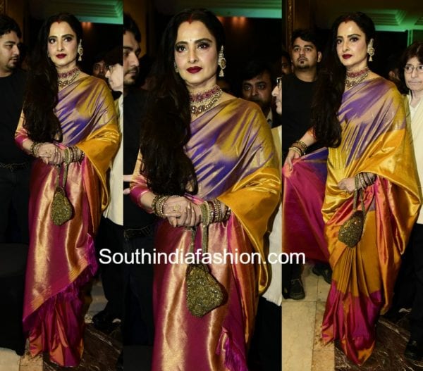 rekha-yellow-kanjeevaram-saree