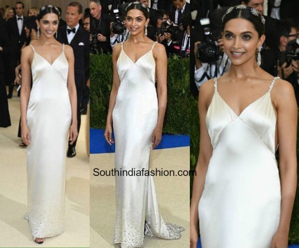 Deepika Padukone in a silk slip dress at Met Gala in Ney York