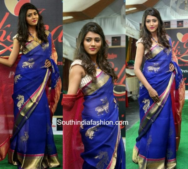 Shalu Chourasiya in a kanjeevaram saree at Silk India Showroom fashion show 1