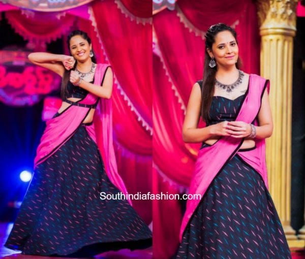 Anasuya Bharadwaj in Duta Couture at a TV Show