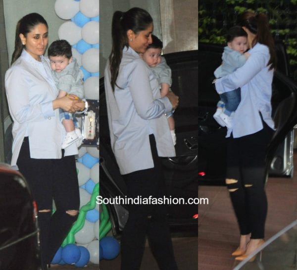 Kareena Kapoor with baby Taimur at Lakshya Birthday Party 1