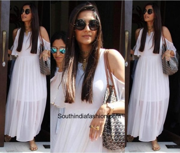 Sonam Kapoor in Rheson at an eatery in Mumbai