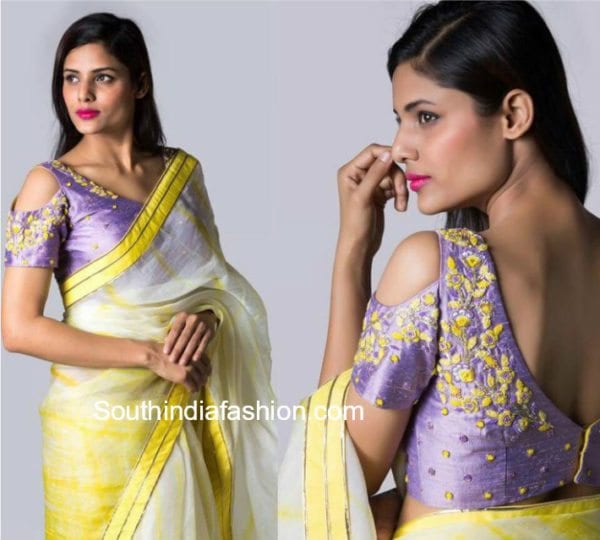 COLD-SHOULDER-BLOUSE-DESIGNS-FOR-SAREES-2017