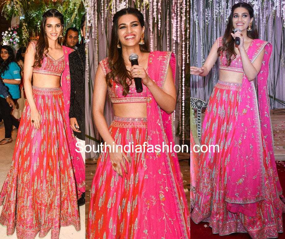 kriti sanon in anita dongre pink lehenga