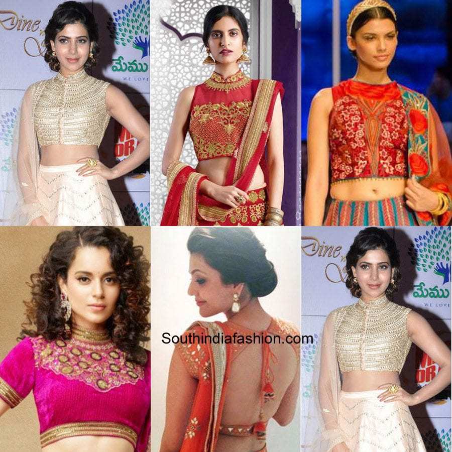 high neck lehenga blouse designs