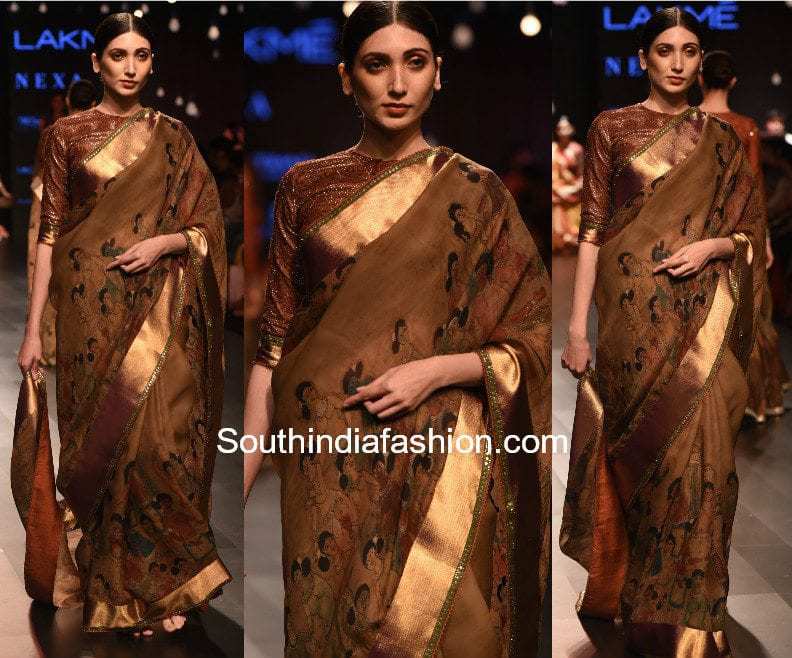 Gaurang Lakme Fashion Week 2017 kalamkari kanchi saree