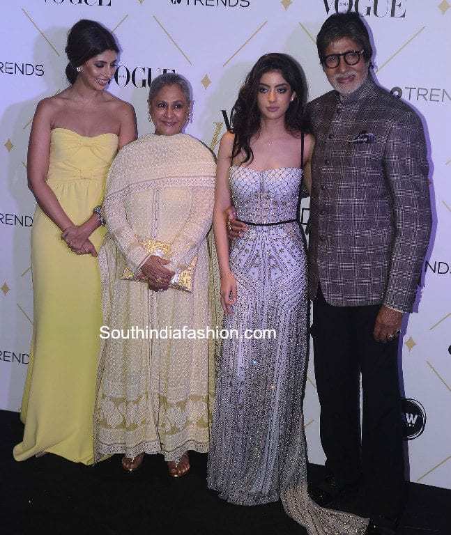 amitabh bachchan grand daughter navya naveli at vogue beauty awards 2017