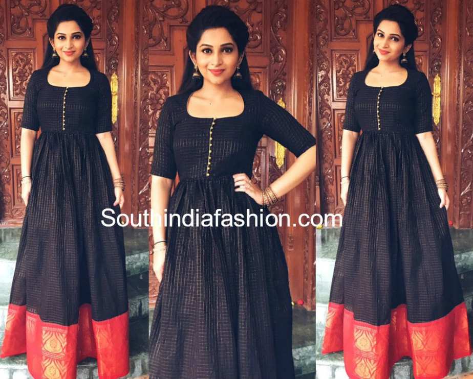 nakshatra nagesh black floor length anarkali