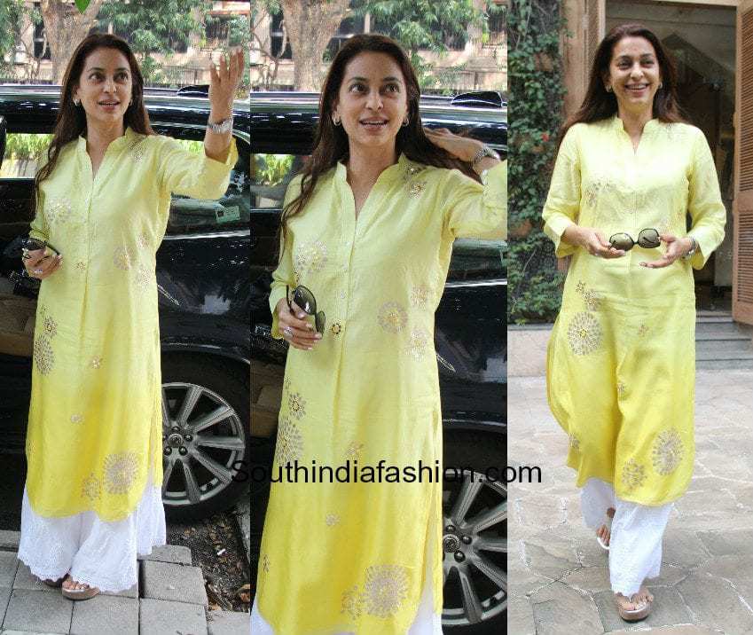 Juhi Chawla's ethnic look at anita dongre store