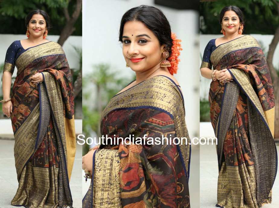 vidya balan gaurang shah kalamkari kanjeevaram saree