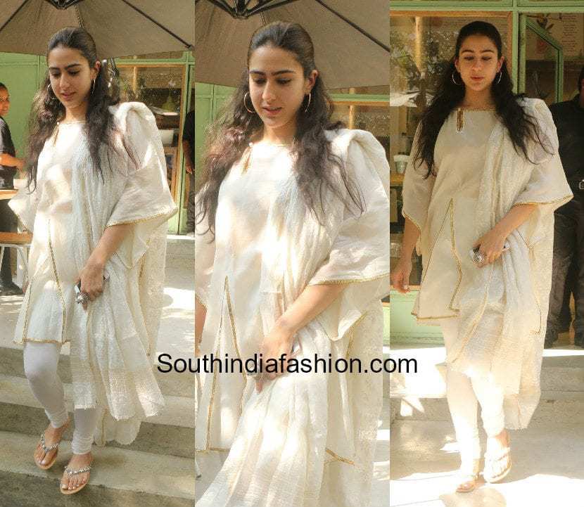 Sara Ali Khan in a white salwar suit